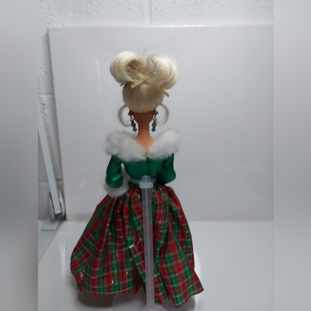 Barbie Holiday Doll in Green and Red Plaid Dress - Picture 7 of 8